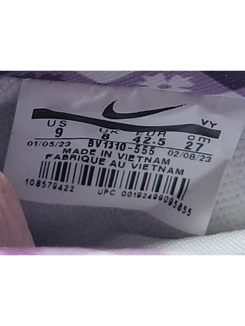 Nike SB Purple Lobster Concepts Insole Size 9